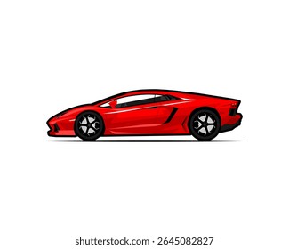 sports car or supercar side view vector illustration
