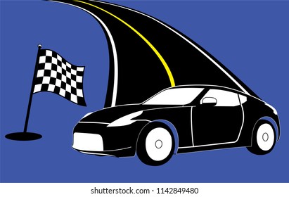 Sports car in three angles.Vector illustration