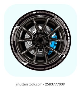 Sports Car Tire Vector Design Illustrator