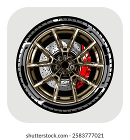 Sports Car Tire Vector Design Illustrator