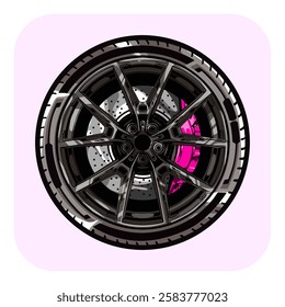 Sports Car Tire Vector Design Illustrator