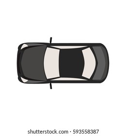 Sports Car with Top View Design Vector.