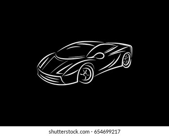 sports car vector drawing