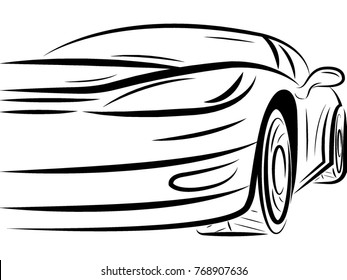 sports car vector drawing