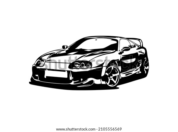 a sports car. vector graphics. illustration.\
silhouette. cutting