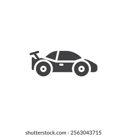 Sports car vector icon. filled flat sign for mobile concept and web design. Racing Car glyph icon. Symbol, logo illustration. Vector graphics