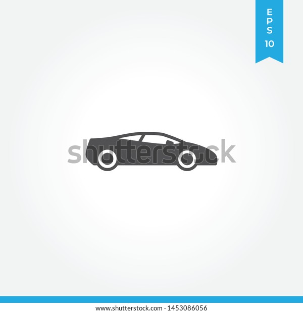 Sports car
vector icon, simple sports car
sign.