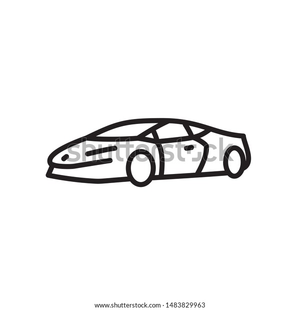 Sports car vector line\
icon