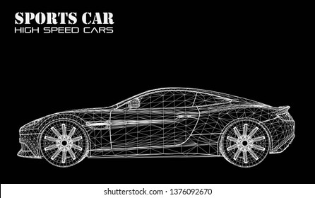 Sports car vector lines