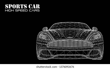 Sports car vector lines