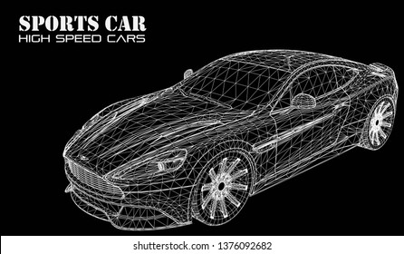 Sports car vector lines