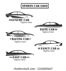 Sports Car Vector Logo Sets In Black