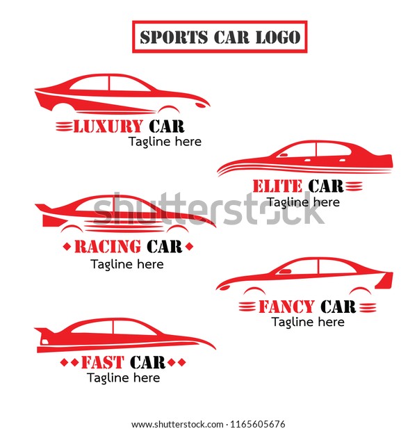 Sports Car Vector Logo Sets\
In Red