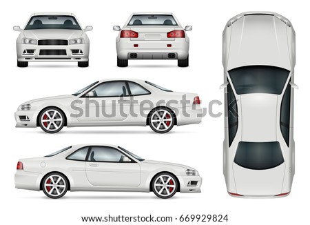 Download Sports Car Vector Mockup Isolated Template Stock Vector ...