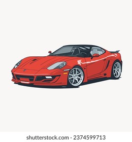 sports car vector, red vector car
