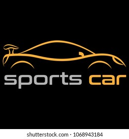 sports car - vector sign