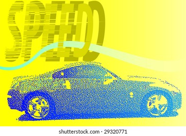 Sports car. Vector. Without mesh.