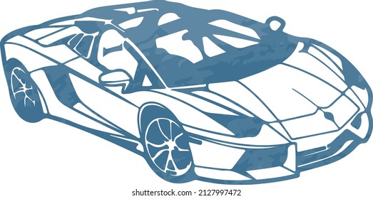 sports car watercolor vector speed