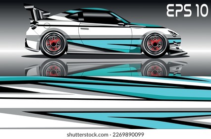 sports car wrap design vector