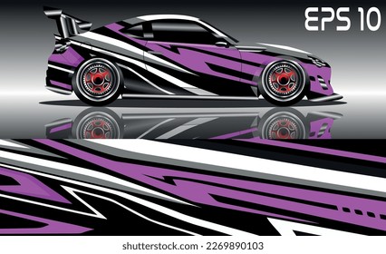 sports car wrap design vector