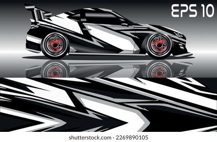sports car wrap design vector