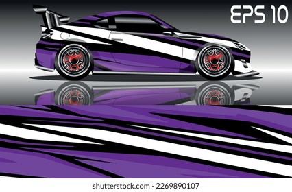 sports car wrap design vector