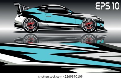 sports car wrap design vector