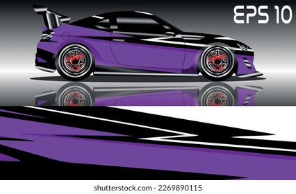 sports car wrap design vector