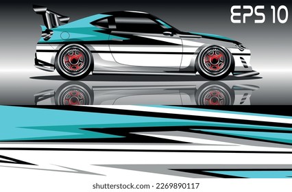 sports car wrap design vector