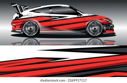 sports car wrap design vector