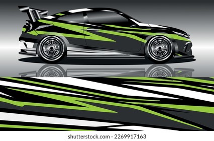 sports car wrap design vector