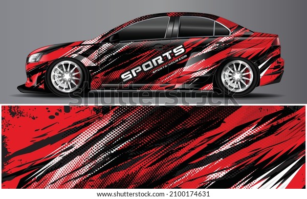 sports car wrap design vector, car decal, vehicle
graphics , gunge effects ,

