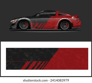 sports car wrap and vinyl sticker graphic Vector and vehicle sticker