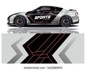 Sports car wrapping decal design