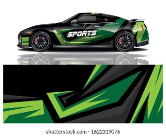 Sports car wrapping decal design