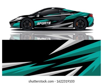Sports car wrapping decal design