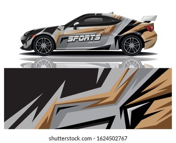 Sports car wrapping decal design