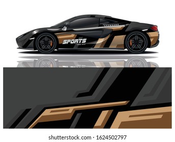Sports car wrapping decal design