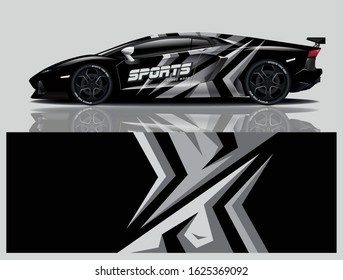 Sports car wrapping decal design