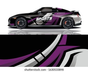 Sports car wrapping decal design