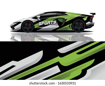 Sports car wrapping decal design