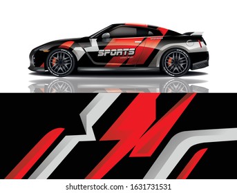 Sports car wrapping decal design