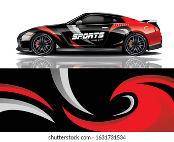 Sports car wrapping decal design