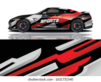 Sports car wrapping decal design