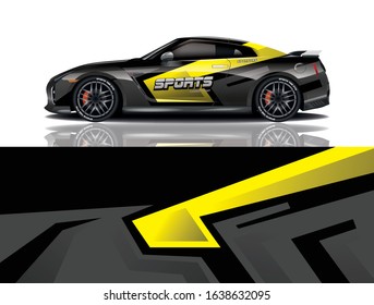 Sports car wrapping decal design