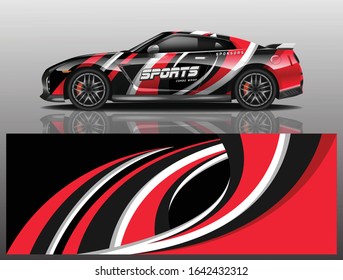 Sports car wrapping decal design