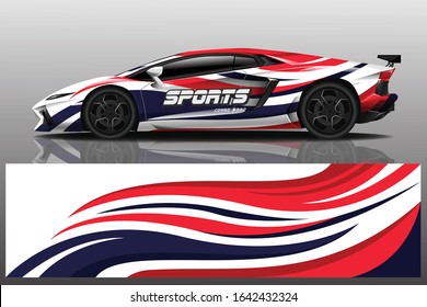 Sports car wrapping decal design