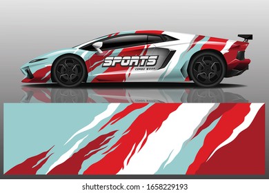 Sports car wrapping decal design
