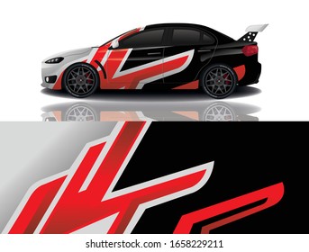 Sports car wrapping decal design