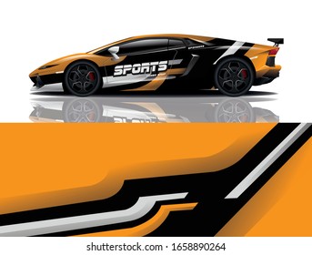 Sports car wrapping decal design